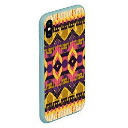 Чехол iPhone XS Max матовый Африканский узор орнамент из шерсти Africa Wool Pa, цвет: 3D-мятный — фото 2