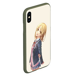 Чехол iPhone XS Max матовый Ироха Ишики OreGairu, цвет: 3D-темно-зеленый — фото 2