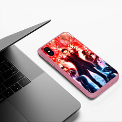 Чехол iPhone XS Max матовый Stranger Things Странные Дела, цвет: 3D-малиновый — фото 2