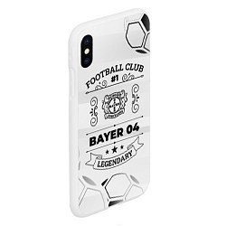 Чехол iPhone XS Max матовый Bayer 04 Football Club Number 1 Legendary, цвет: 3D-белый — фото 2