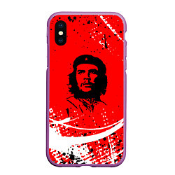 Чехол iPhone XS Max матовый CHE GUEVARA - КРАСКА, цвет: 3D-фиолетовый