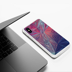 Чехол iPhone XS Max матовый Абстрактные Многоугольные Кристаллы, цвет: 3D-белый — фото 2