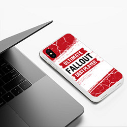 Чехол iPhone XS Max матовый Fallout: красные таблички Best Player и Ultimate, цвет: 3D-белый — фото 2