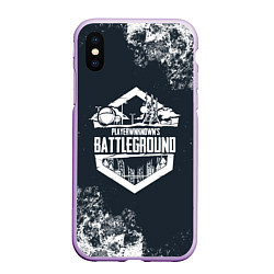 Чехол iPhone XS Max матовый PUBG - playerunknown battlegrounds, цвет: 3D-сиреневый