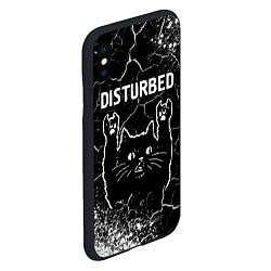 Чехол iPhone XS Max матовый Группа Disturbed и Рок Кот, цвет: 3D-черный — фото 2