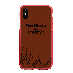 Чехол iPhone XS Max матовый Five Nights At Freddys : game, цвет: 3D-красный