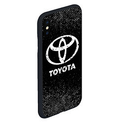 Чехол iPhone XS Max матовый Toyota с потертостями на темном фоне, цвет: 3D-черный — фото 2