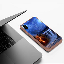 Чехол iPhone XS Max матовый Огонь, гроза и вода, цвет: 3D-коричневый — фото 2