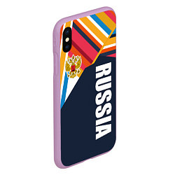 Чехол iPhone XS Max матовый RUSSIA - RETRO COLORS, цвет: 3D-сиреневый — фото 2