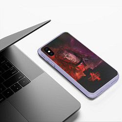 Чехол iPhone XS Max матовый EDDIE MUNSON STRANGER THINGS 4, цвет: 3D-светло-сиреневый — фото 2