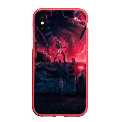 Чехол iPhone XS Max матовый Очень странные дела 4: Vecna season, цвет: 3D-красный
