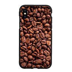 Чехол iPhone XS Max матовый Зерна жареного кофе, цвет: 3D-черный