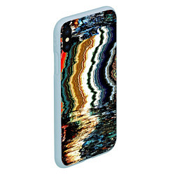 Чехол iPhone XS Max матовый Glitch pattern - fashion trend, цвет: 3D-голубой — фото 2