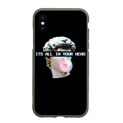 Чехол iPhone XS Max матовый Все в твоей голове, цвет: 3D-темно-зеленый