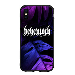 Чехол iPhone XS Max матовый Behemoth Neon Monstera, цвет: 3D-черный