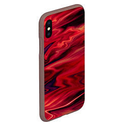 Чехол iPhone XS Max матовый Красный абстрактный модный узор, цвет: 3D-коричневый — фото 2