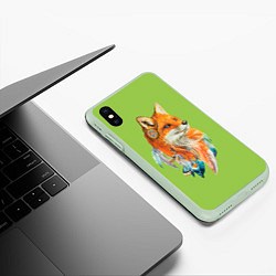 Чехол iPhone XS Max матовый Fox patrikeevna, цвет: 3D-салатовый — фото 2