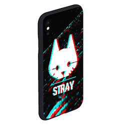 Чехол iPhone XS Max матовый Stray в стиле glitch и баги графики на темном фоне, цвет: 3D-черный — фото 2