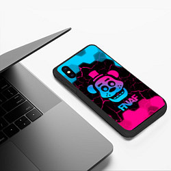 Чехол iPhone XS Max матовый FNAF мишка - neon gradient, цвет: 3D-черный — фото 2