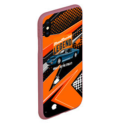 Чехол iPhone XS Max матовый Street racing Legend retro, цвет: 3D-малиновый — фото 2