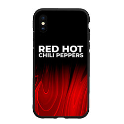 Чехол iPhone XS Max матовый Red Hot Chili Peppers red plasma