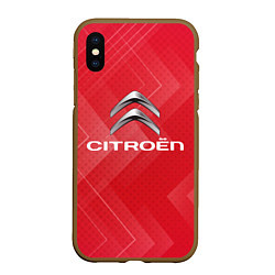 Чехол iPhone XS Max матовый Citroёn abstraction, цвет: 3D-коричневый