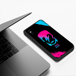 Чехол iPhone XS Max матовый David Bowie - neon gradient, цвет: 3D-черный — фото 2