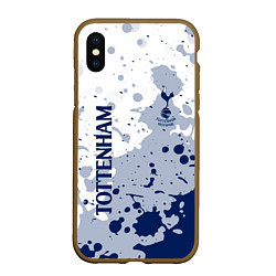 Чехол iPhone XS Max матовый Tottenham hotspur Брызги красок, цвет: 3D-коричневый