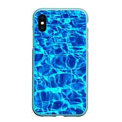 Чехол iPhone XS Max матовый Текстура поверхности воды, цвет: 3D-мятный