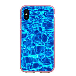 Чехол iPhone XS Max матовый Текстура поверхности воды, цвет: 3D-розовый