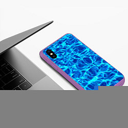 Чехол iPhone XS Max матовый Текстура поверхности воды, цвет: 3D-фиолетовый — фото 2