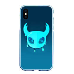 Чехол iPhone XS Max матовый Hollow Knight подтеки, цвет: 3D-голубой