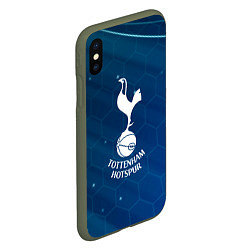 Чехол iPhone XS Max матовый Tottenham hotspur Соты абстракция, цвет: 3D-темно-зеленый — фото 2