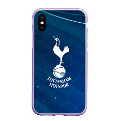 Чехол iPhone XS Max матовый Tottenham hotspur Соты абстракция, цвет: 3D-светло-сиреневый