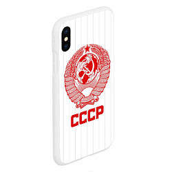 Чехол iPhone XS Max матовый Герб СССР - Советский союз, цвет: 3D-белый — фото 2