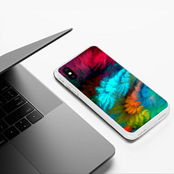 Чехол iPhone XS Max матовый Colorful Explosion, цвет: 3D-белый — фото 2