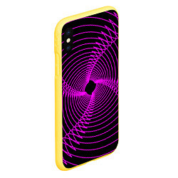 Чехол iPhone XS Max матовый Неоновая светящаяся спираль, цвет: 3D-желтый — фото 2