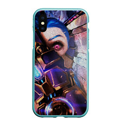 Чехол iPhone XS Max матовый Jinx Arcane коллаж, цвет: 3D-мятный