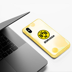 Чехол iPhone XS Max матовый Borussia Абстракция кружочки, цвет: 3D-желтый — фото 2