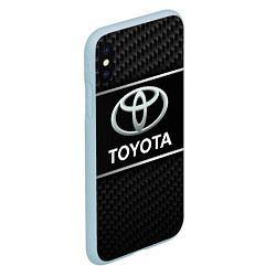 Чехол iPhone XS Max матовый Toyota Карбон, цвет: 3D-голубой — фото 2