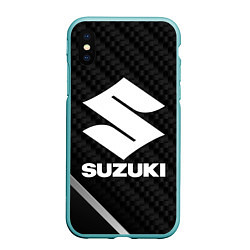 Чехол iPhone XS Max матовый Suzuki карбон