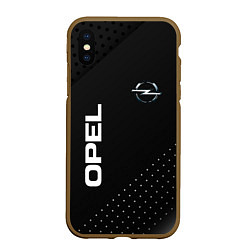 Чехол iPhone XS Max матовый Opel Карбон, цвет: 3D-коричневый