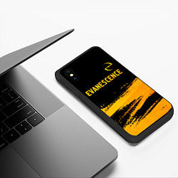 Чехол iPhone XS Max матовый Evanescence - gold gradient: символ сверху, цвет: 3D-черный — фото 2