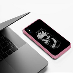 Чехол iPhone XS Max матовый MOMENTO MORI - SKULL, цвет: 3D-малиновый — фото 2