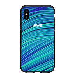 Чехол iPhone XS Max матовый Абстрактные волны Wave - бирюзовые, цвет: 3D-черный