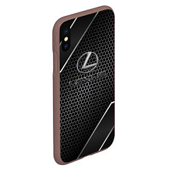 Чехол iPhone XS Max матовый Lexus Карбон, цвет: 3D-коричневый — фото 2