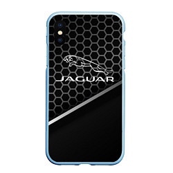 Чехол iPhone XS Max матовый Jagur абстракция карбо, цвет: 3D-голубой