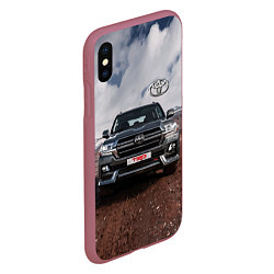 Чехол iPhone XS Max матовый Toyota Land Cruiser in the mountains, цвет: 3D-малиновый — фото 2