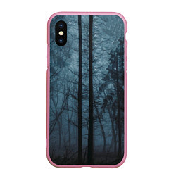 Чехол iPhone XS Max матовый Dark-Forest, цвет: 3D-розовый
