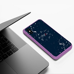 Чехол iPhone XS Max матовый Stray Kids - брызги, цвет: 3D-фиолетовый — фото 2